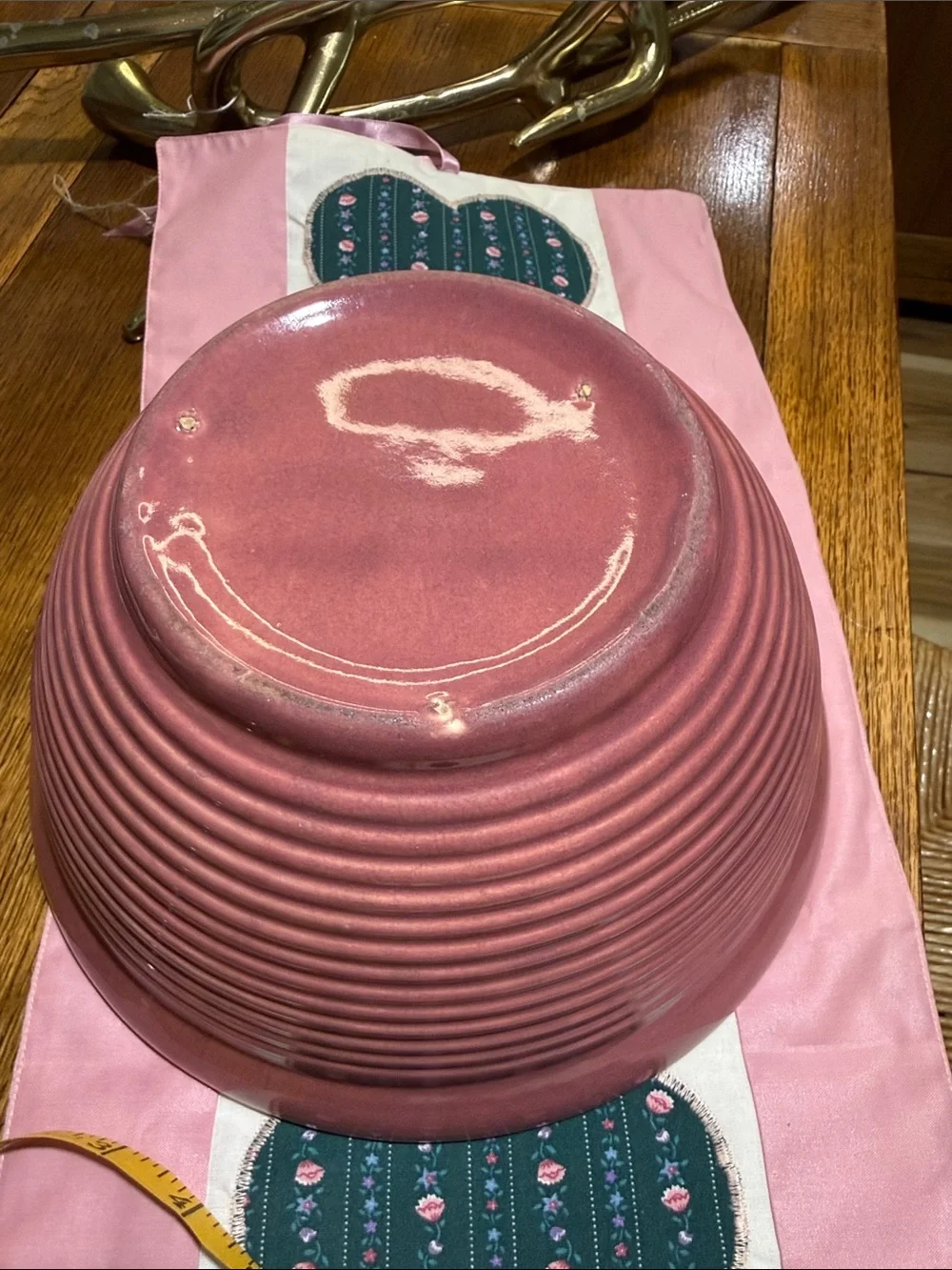 Bauer Ribbed ringware rare 10.5” rose mauve Mixing Bowl